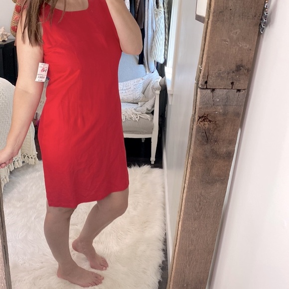 JENNIFER Eden red shift dress size 14 vintage new with tags - Picture 3 of 6